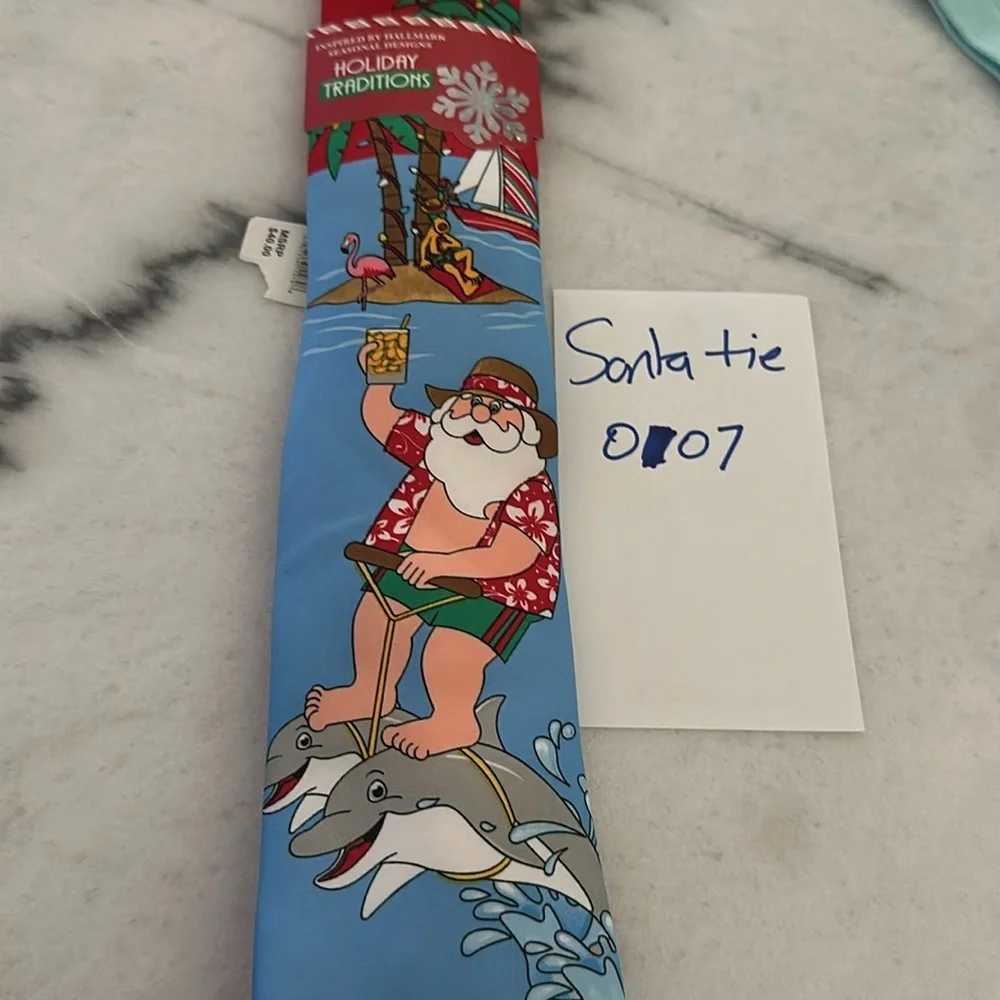 Fun Blue Santa Tie